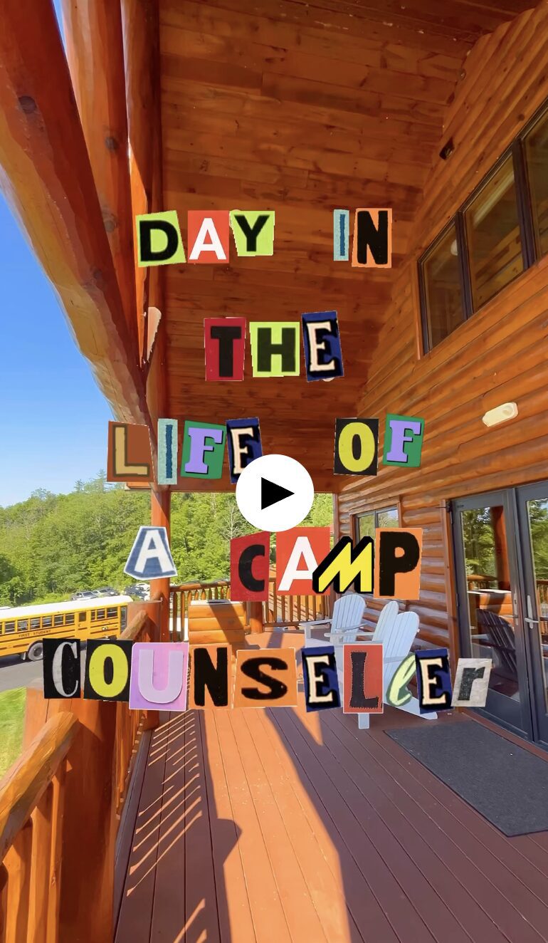 Camp Connect USA - Day in the life of a camp counsellor: view of cabin outside space.